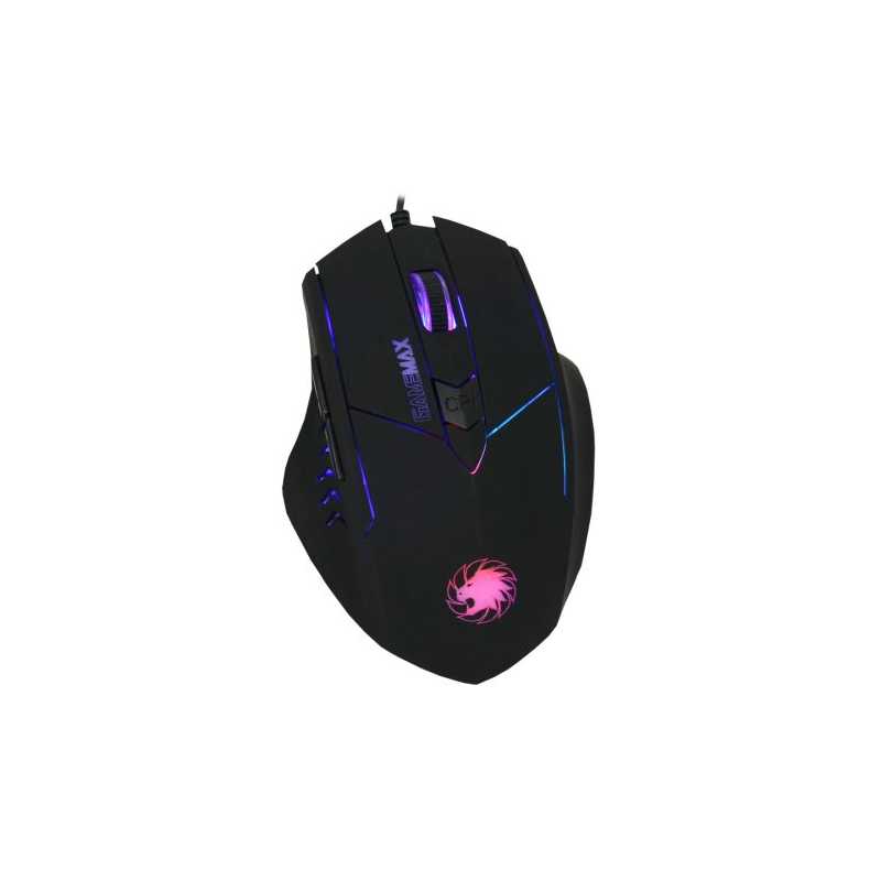 GameMax Tornado 7-Colour LED Gaming Mouse, USB, Up to 2000 DPI, 6 Buttons