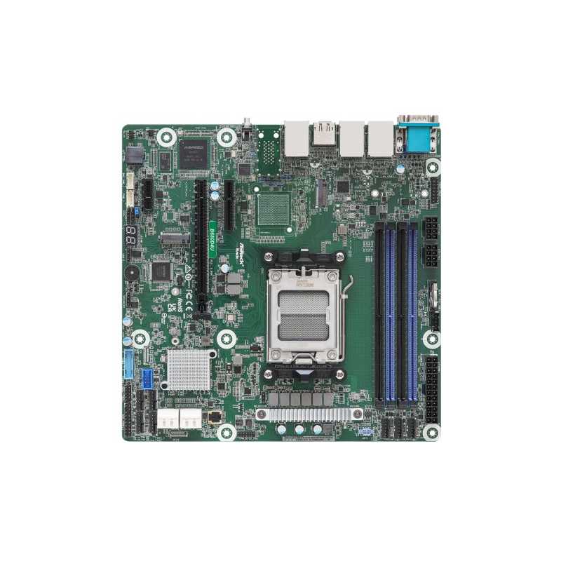 Asrock Rack B650D4U, AMD B650E, AM5, Micro ATX, 4 DDR5, HDMI, DP, 2x GB LAN, IPMI Remote Management, PCIe5, 2x M.2