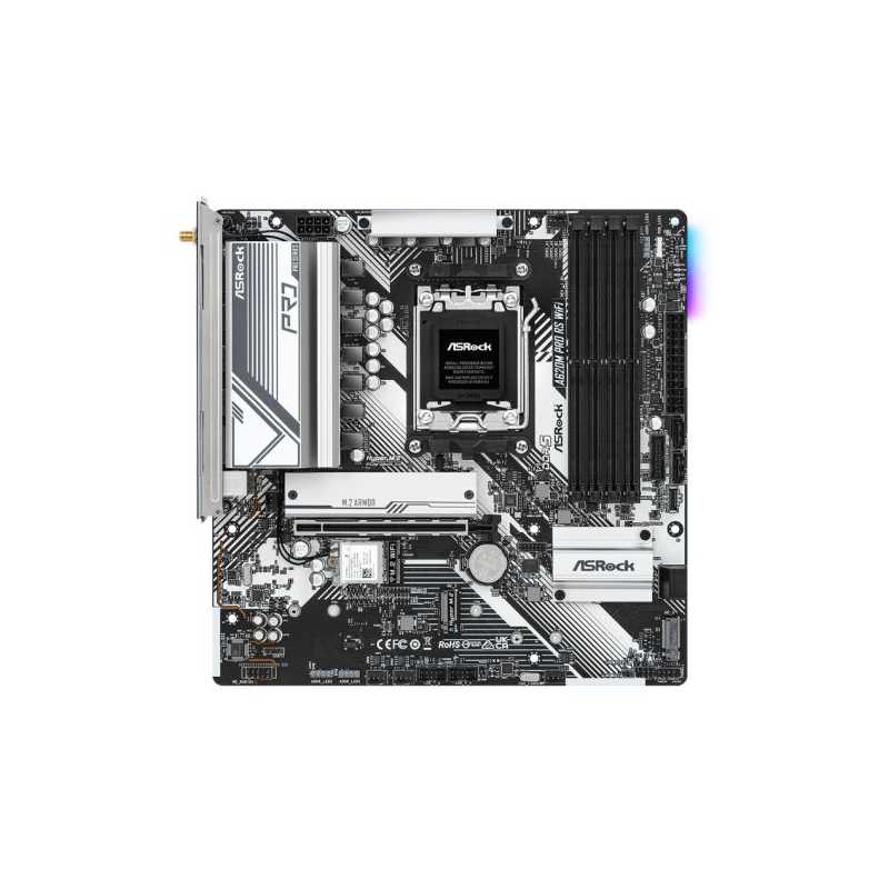 Asrock A620M PRO RS WIFI, AMD A620, AM5, Micro ATX, 4 DDR5, HDMI, DP, Wi-Fi 6E, GB LAN, PCIe4, RGB, 3x M.2