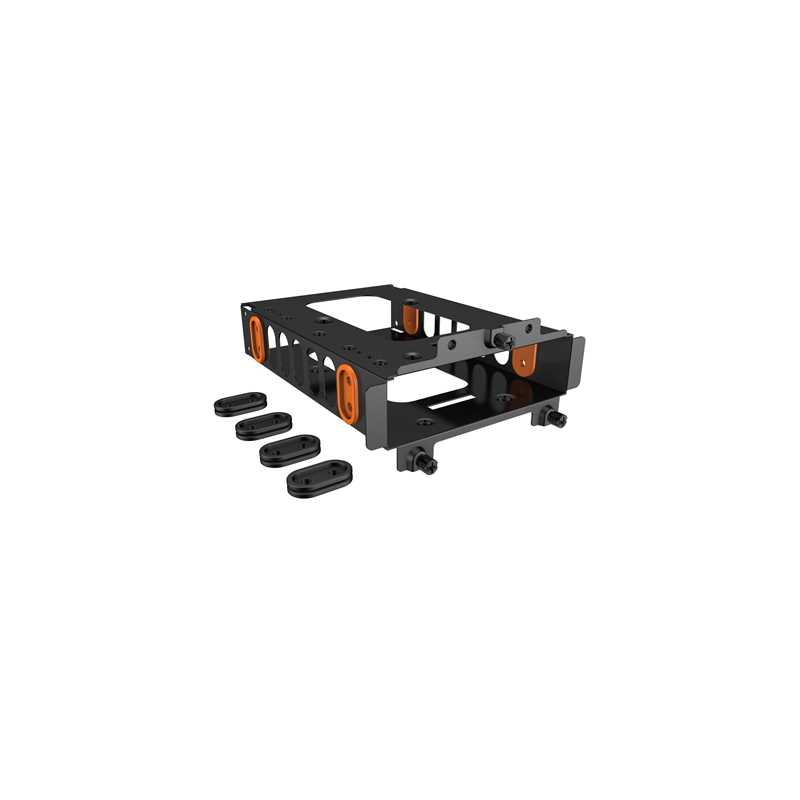 be quiet! HDD Cage, Mounting for One HDD or Two SSDs, Black & Orange Rubber Decouplings Included, Compatible with Most be quiet!