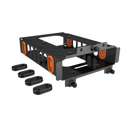 be quiet! HDD Cage, Mounting for One HDD or Two SSDs, Black & Orange Rubber Decouplings Included, Compatible with Most be quiet!