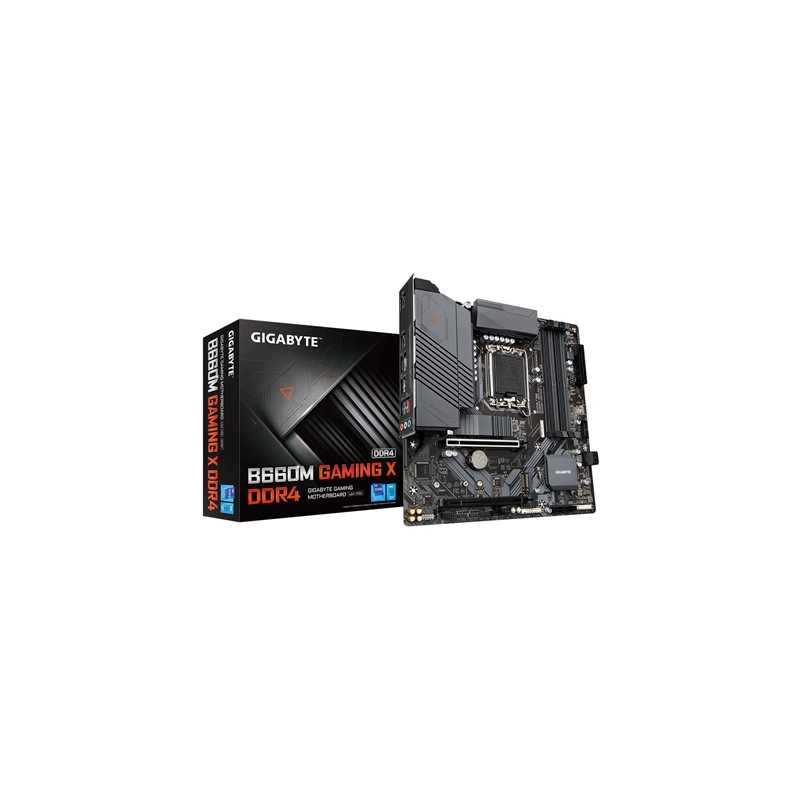 Gigabyte B660M GAMING X DDR4 Motherboard, Intel Socket 1700, 12th Gen, Micro ATX, Fully Covered Thermal Design, 2 x PCIe 4.0 M.2