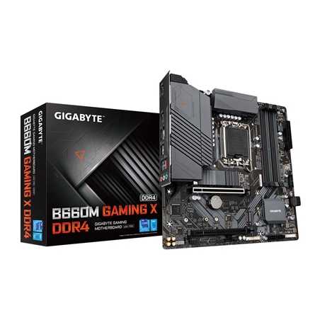 Gigabyte B660M GAMING X DDR4 Motherboard, Intel Socket 1700, 12th Gen, Micro ATX, Fully Covered Thermal Design, 2 x PCIe 4.0 M.2