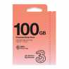 Three 3G 4G 5G-Ready 100GB Prepay Sim Card