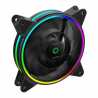 GameMax Razor 12cm PWM Rainbow ARGB Dual Ring Case Fan, Hydro Bearing, 24 LEDs, Anti-Vibration, 3-pin/Molex, Up to 1200 RPM