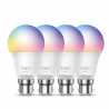 TP-LINK (TAPO L530B 4-Pack) Wi-Fi LED Smart Multicolour Light Bulb, Dimmable, App/Voice Control, Bayonet Fitting