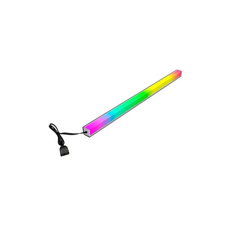 GameMax Viper AR-40 Double Side Magnetic Rainbow ARGB LED Strip, 400mm, Aluminium, 3-Pin ARGB, 500mm Cable