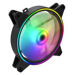 GameMax Razor 14cm ARGB Dual Ring Case Fan, Hydro Bearing, 18 LEDs, Anti-Vibration, 1200 RPM, OEM