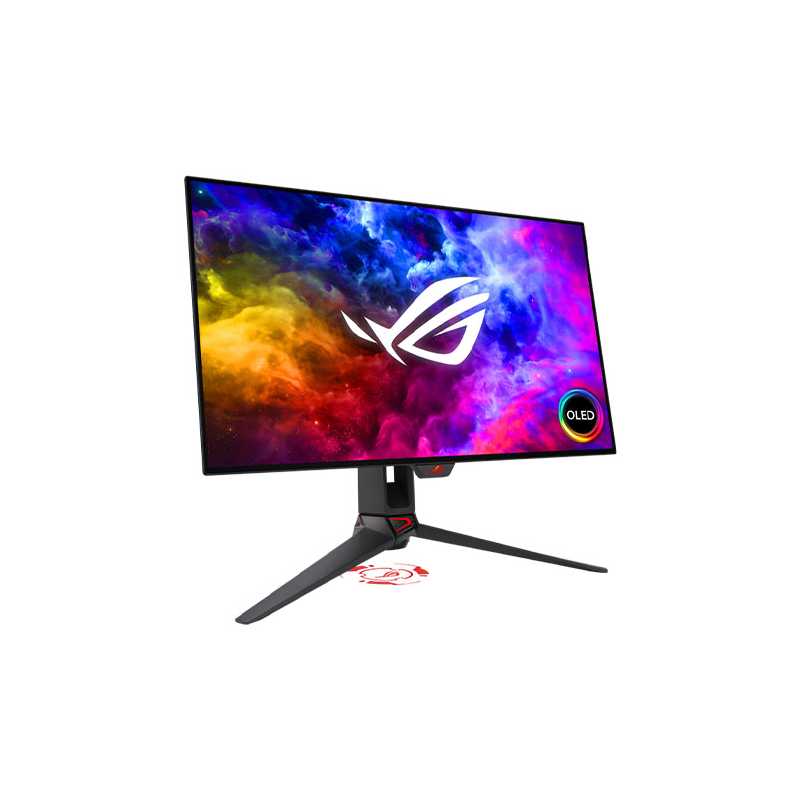 Asus 26.5" ROG Swift OLED 1440P HDR Gaming Monitor (PG27AQDM), 2560 x 1440, 0.03ms, USB, 240Hz, Heatsink, DisplayWidget, RGB Li