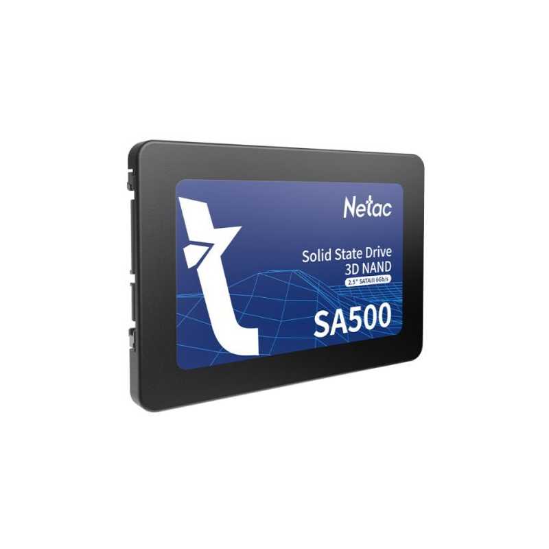 Netac 480GB SA500 SSD, 2.5", SATA3, 3D QLC NAND, R/W 520/450 MB/s, 7mm