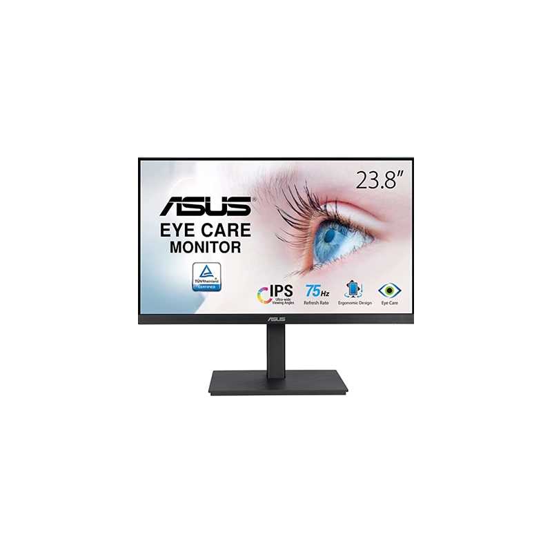 ASUS VA24EQSB Eye Care Monitor 24 inch, Full HD, IPS, Frameless, 5ms, 75Hz, Adaptive-Sync, VGA, HDMI, Display Port, Height Adjus