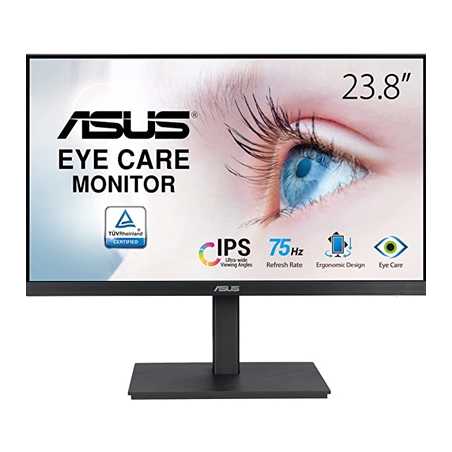 ASUS VA24EQSB Eye Care Monitor 24 inch, Full HD, IPS, Frameless, 5ms, 75Hz, Adaptive-Sync, VGA, HDMI, Display Port, Height Adjus