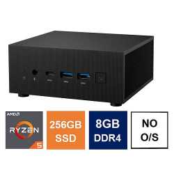 Spire Mini PC, Asus PN52 Case, Ryzen 5 5600H, 8GB 3200MHz, 256GB SSD, 2.5G LAN, Wi-Fi 6E, HDMI, DP, USB-C, VESA Mountable, No Op