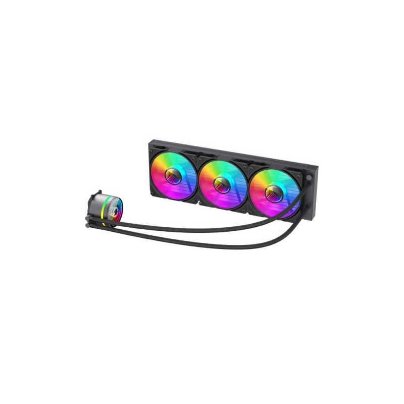 GameMax Iceburg 360mm ARGB Liquid CPU Cooler, 12cm ARGB PWM Fans, Infinity Mirror RGB Rotatable Pump Head