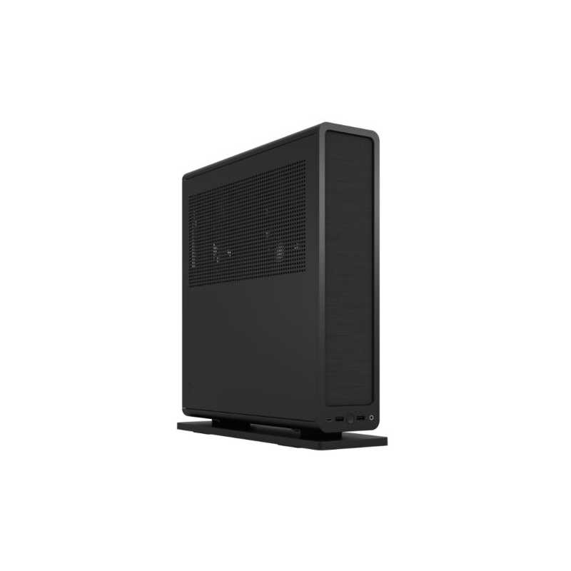 Fractal Design Ridge (Black) SFF Console-Type Case, Mini ITX, Requires SFX/SFX-L PSU, 2 Fans, PCIe 4.0 Riser Card, USB-C, Horizo