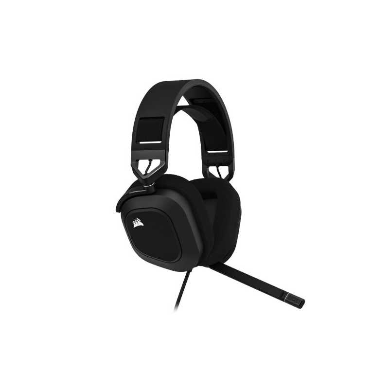 Corsair HS80 RGB Wired Gaming Headset, USB, 7.1 Surround, Flip-To-Mute Mic, Broadcast-Grade Mic, RGB Logo, Carbon