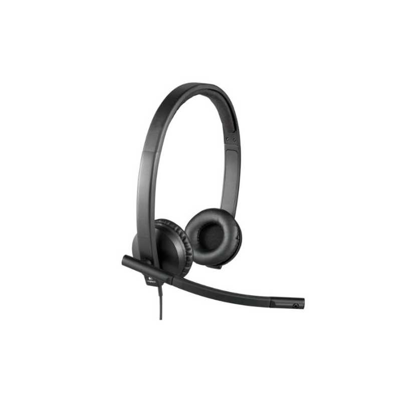 Logitech H570E Stereo Headset with Boom Mic, USB, In-Line Controls, Noise & Echo Cancellation, Leatherette Ear Pads
