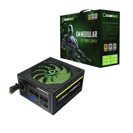 GAMEMAX GM600 600W PSU, 140mm Ultra Silent Fan, 80 PLUS Bronze, Semi-Modular, Flat Black Cables