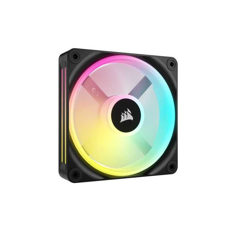 Corsair iCUE LINK QX120 12cm PWM RGB Case Fan, 34 RGB LEDs, Magnetic Dome Bearing, 2400 RPM, Black, Single Fan Expansion Kit