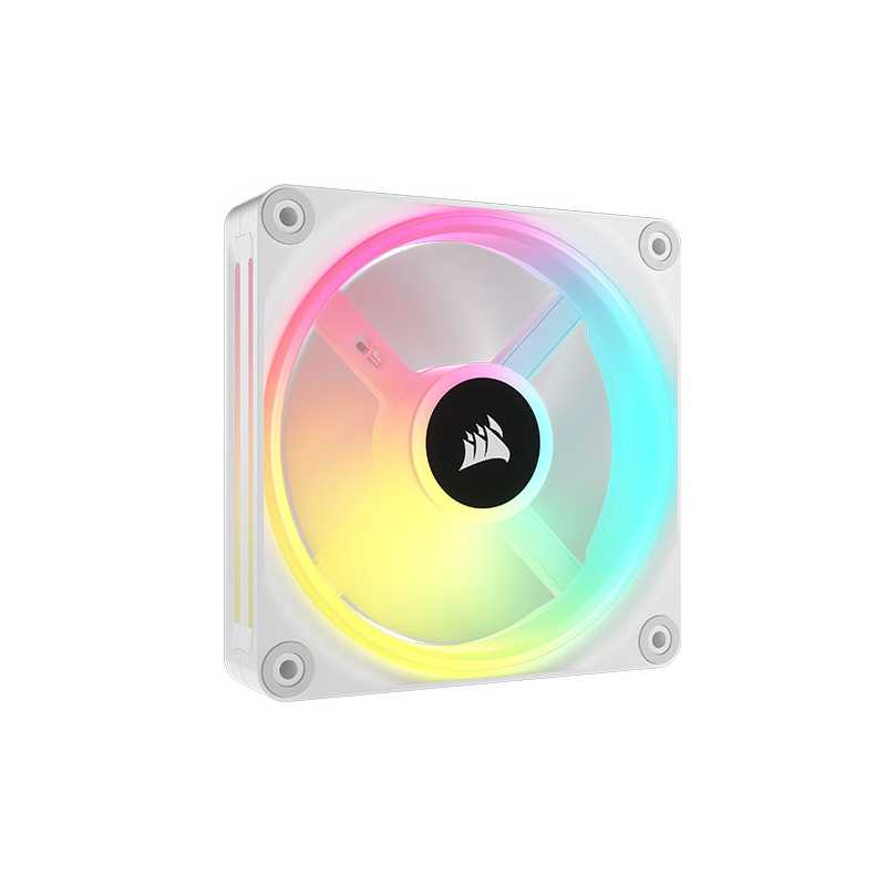 Corsair iCUE LINK QX120 12cm PWM RGB Case Fan, 34 RGB LEDs, Magnetic Dome Bearing, 2400 RPM, White, Single Fan Expansion Kit