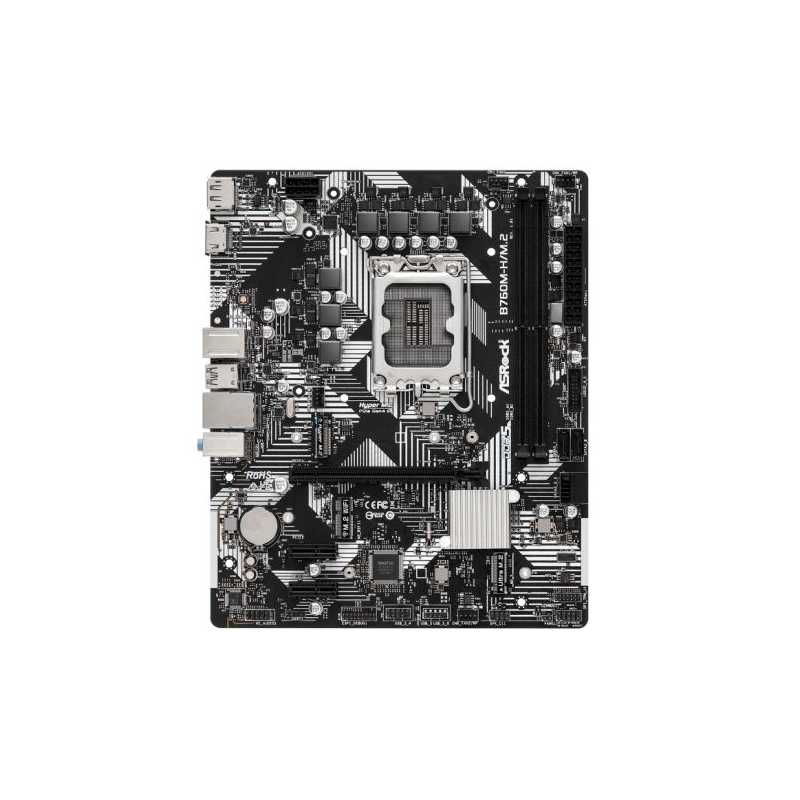 Asrock B760M-H/M.2, Intel B760, 1700, Micro ATX, 2 DDR5, HDMI, DP, GB LAN, PCIe4, 2x M.2