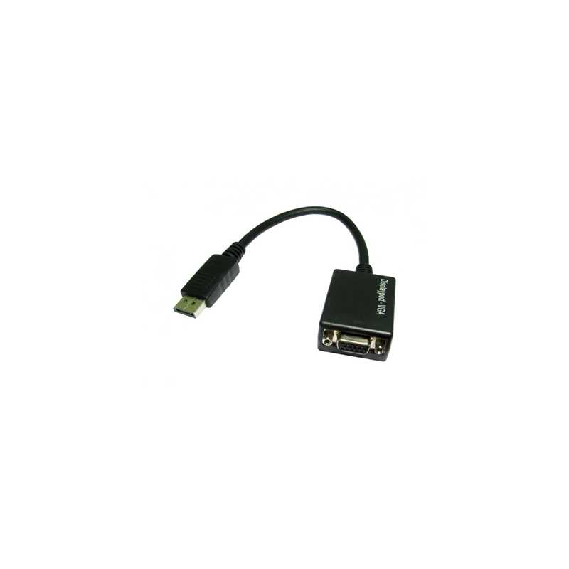 TARGET HDHDPORT-VGACAB Converter Adapter, DisplayPort 1.2 (M) to VGA (F), 0.15m Cabled Adapter, Black, 2048x1152 Max Resolution 