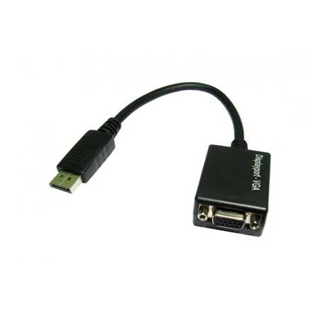 TARGET HDHDPORT-VGACAB Converter Adapter, DisplayPort 1.2 (M) to VGA (F), 0.15m Cabled Adapter, Black, 2048x1152 Max Resolution 
