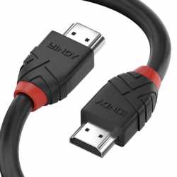 LINDY 36473 Black Line HDMI Cable, HDMI 2.0 (M) to HDMI 2.0 (M), 3m, Black & Red, Supports UHD Resolutions up to 4096x2160@60Hz,