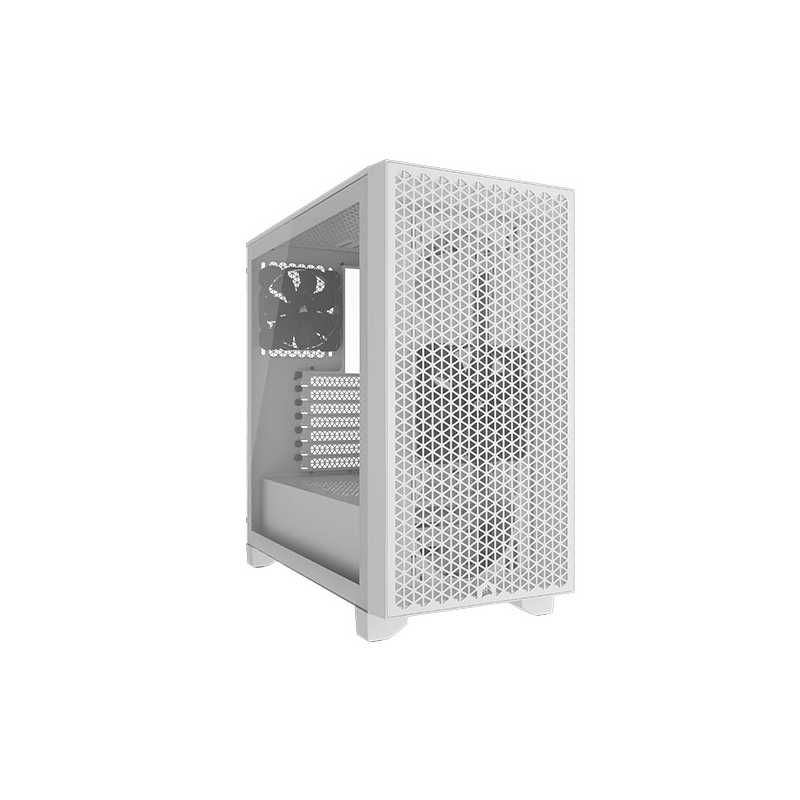 Corsair 3000D Airflow Gaming Case w/ Glass Window, ATX, 2x SP120 Fans, GPU Cooling, 4-Slot GPU Support, High-Airflow Front, Whit