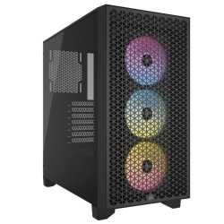 Corsair 3000D RGB Airflow Gaming Case w/ Glass Window, ATX, 3x AR120 RGB Fans, GPU Cooling, 3-Slot GPU Support, High-Airflow Fro