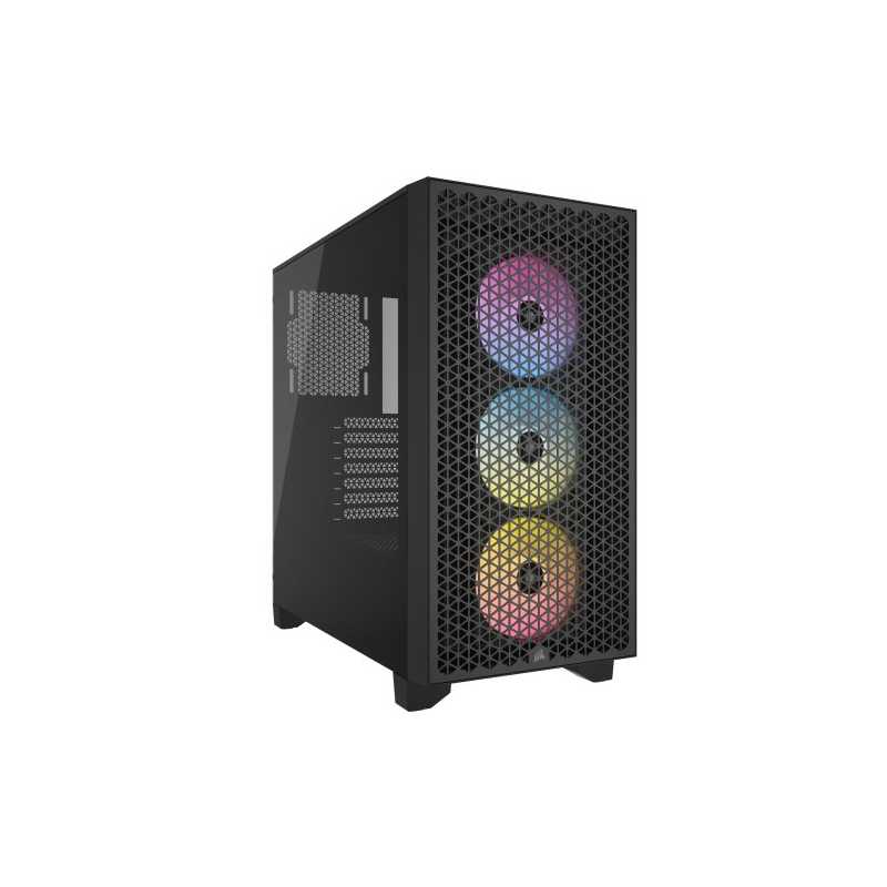 Corsair 3000D RGB Airflow Gaming Case w/ Glass Window, ATX, 3x AR120 RGB Fans, GPU Cooling, 3-Slot GPU Support, High-Airflow Fro