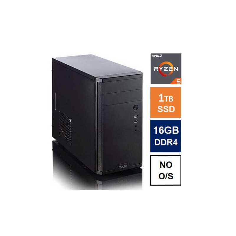 Spire MATX Tower PC, Fractal Core 1100 Case, Ryzen 5 5600G, 16GB 3200MHz, 1TB SSD, Bequiet 450W, No Optical, KB & Mouse, No Oper