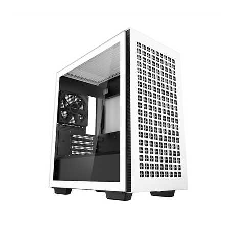 DeepCool CH370 WH Micro ATX Case with Tempered Glass Side Panel, 2 x USB 3.0, 4 x Expansion Slots with support for a 360mm Radia