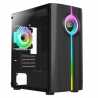 CiT Quake Gaming Case w/ Glass Side, Micro ATX, Infinity LED Front Strip, Rear ARGB Fan, LED Button, 280mm Radiator & 320mm GPU 