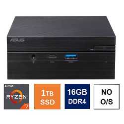 Spire Mini PC, Asus PN51-S1 Case, Ryzen 7 5700U, 16GB 3200MHz, 1TB SSD, HDMI, DP, USB-C, 2.5G LAN, Wi-Fi6, VESA Mountable, No Op