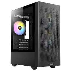 Antec NX500M Gaming Case w/ Glass Window, Micro ATX, 3 Fans, Mesh Front, 360mm Radiator Support, ARGB Fans, USB-C, Black