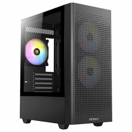 Antec NX500M Gaming Case w/ Glass Window, Micro ATX, 3 Fans, Mesh Front, 360mm Radiator Support, ARGB Fans, USB-C, Black