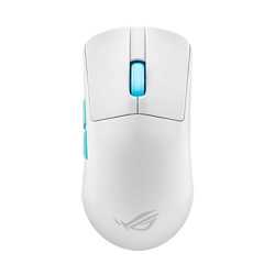 Asus ROG Harpe Ace Aim Lab Edition Gaming Mouse, Wireless/Bluetooth/USB, Synergistic Software, RGB, Mouse Grip Tape, White