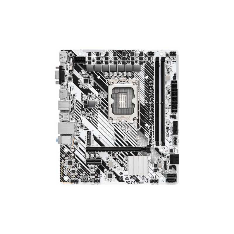 Asrock H610M-HDV/M.2+ D5, Intel H610, 1700, Micro ATX, 2 DDR5, VGA, HDMI, DP, PCIe4, 1x M.2