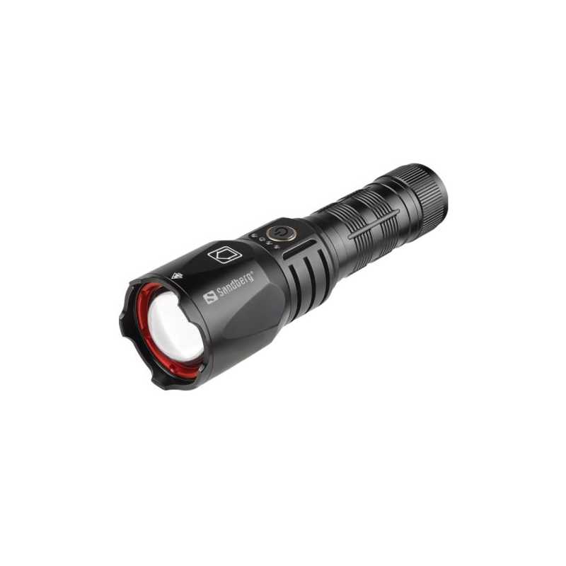 Sandberg (420-89) Survivor Torch Powerbank, 5000mAh, IPX4, 5 Light Modes, Telescopic Zoom, 1200 Lumens, 5 Year Warranty