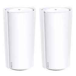 TP-LINK (DECO XE200) AXE11000 Tri-Band Whole Home Mesh Wi-Fi 6E System, 2 Pack, 16-Stream WiFi, 10G LAN, AI-Driven Mesh, Voice C