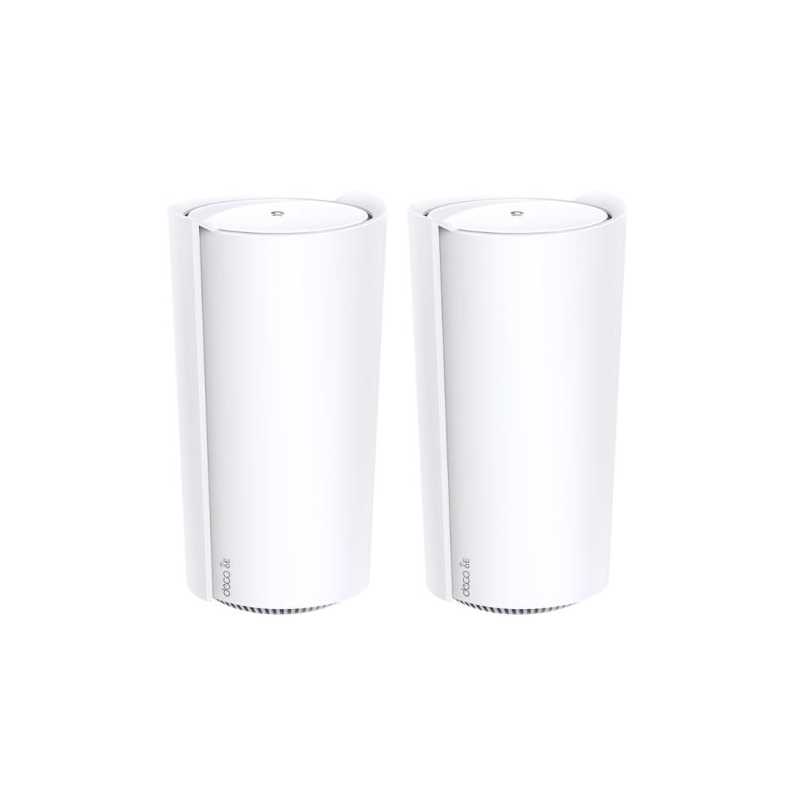 TP-LINK (DECO XE200) AXE11000 Tri-Band Whole Home Mesh Wi-Fi 6E System, 2 Pack, 16-Stream WiFi, 10G LAN, AI-Driven Mesh, Voice C