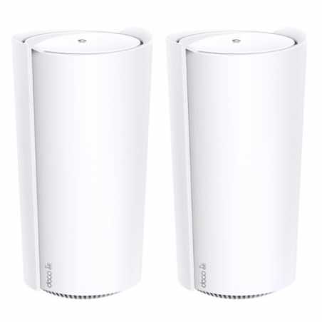 TP-LINK (DECO XE200) AXE11000 Tri-Band Whole Home Mesh Wi-Fi 6E System, 2 Pack, 16-Stream WiFi, 10G LAN, AI-Driven Mesh, Voice C