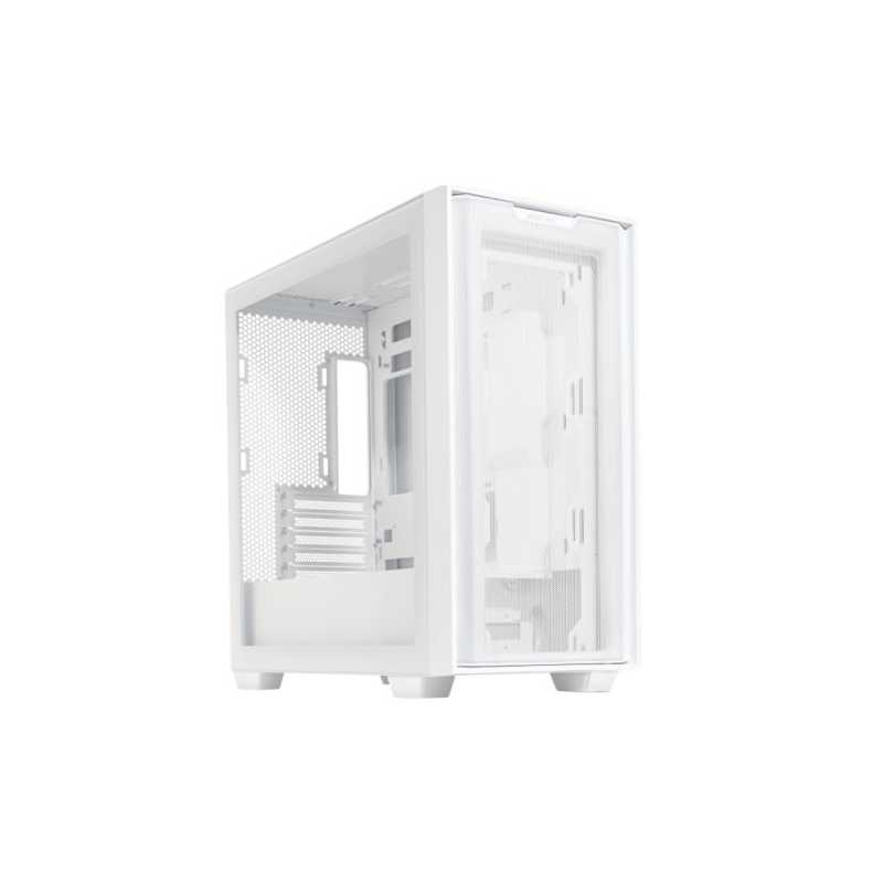 Asus A21 Gaming Case w/ Glass Window, Micro ATX, Mesh Front, 380mm GPU & 360mm Radiator Support, White