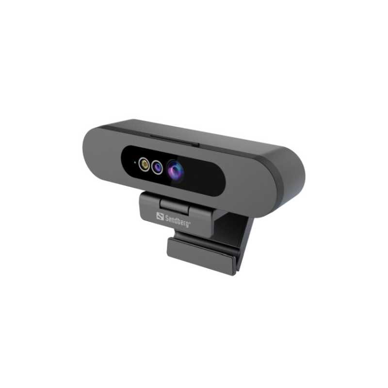 Sandberg Face-ID USB FHD Webcam 2, 2MP, Noise Reducing Mic, Face Recognition, Auto Light Correction, Privacy Switch, 5 Year Warr