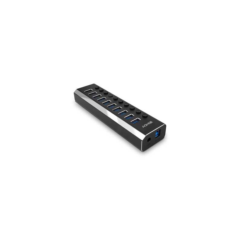 Lindy 43370 10 Port USB 3.0 Hub with On/Off Switches