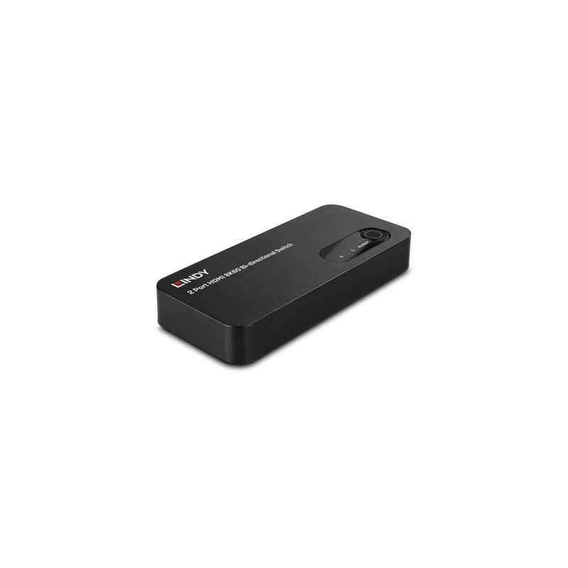 LINDY 38119 2 Port HDMI 8K60 Bi-Directional Switch, Supports 48G resolutions up to 8K@60Hz, with additional support for HDR, 2 y
