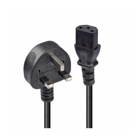 Lindy 30439 20m UK 3 Pin Plug To IEC C13 Mains Power Cable, Black