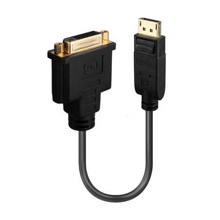 LINDY 41004 DisplayPort 1.2 to DVI Converter, Converts a DisplayPort signal into DVI , Supports resolutions up to 1920x1080@60Hz