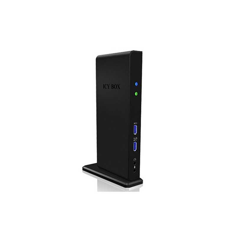 Icy Box (IB-DK2241AC) USB-A 11-in-1 Docking Station - 6x USB-A, DVI, HDMI, RJ45, 3.5mm Jack, 1x USB-A Charging